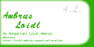 ambrus loidl business card